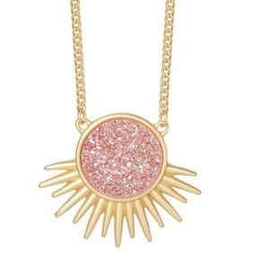Spartina Druzy Quartz Art Deco Spike Necklace